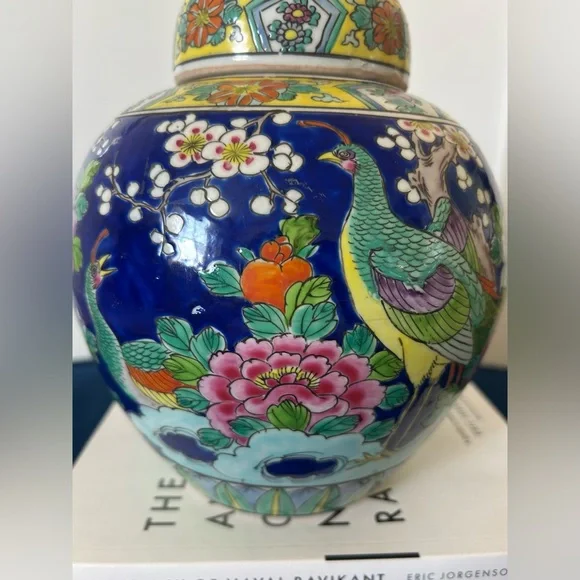 Vintage Peacock Chinoiserie Ginger Jar - Picture 4 of 7